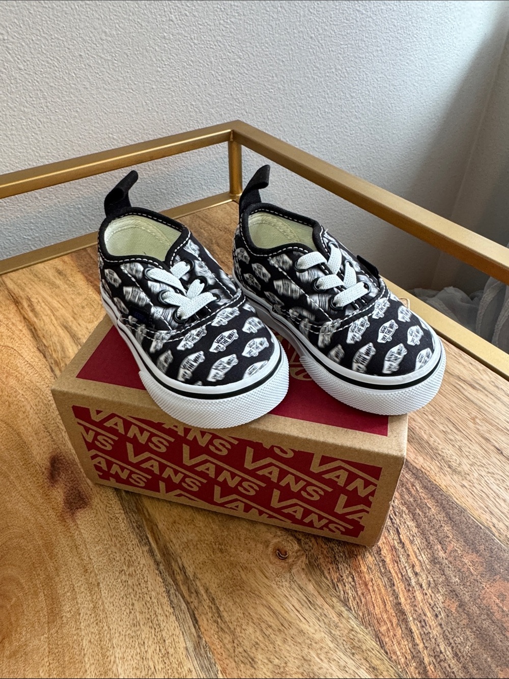Vans Baby/Toddler Black and White Slip-On Sneakers